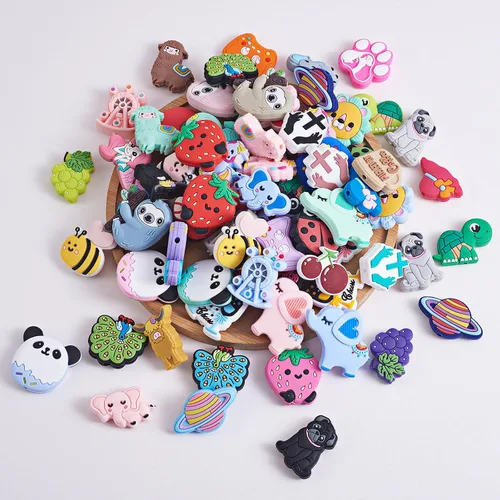 Miniatura 7 de 10 piezas de lindas cuentas de silicona, cuentas de silicona para bricolaje, cuentas a granel utilizadas para bricolaje para hacer varios trabajos