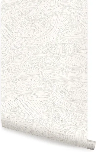 Miniatura 7 de Papel tapiz autoadhesivo de ondas de grano de madera (una sola hoja, 2 x 9 pies, gris)