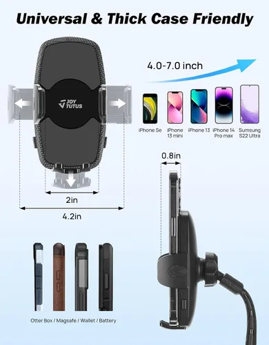 Miniatura 3 de JOYTUTUS Soporte de teléfono para automóvil, soporte de teléfono celular ajustable de cuello de cisne largo para iPhone, Samsung, Google y todos