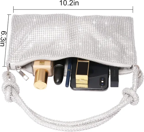 Miniatura 3 de Bolsos de noche con diamantes de imitación para mujer, elegante bolso de noche brillante de cristal, Moda