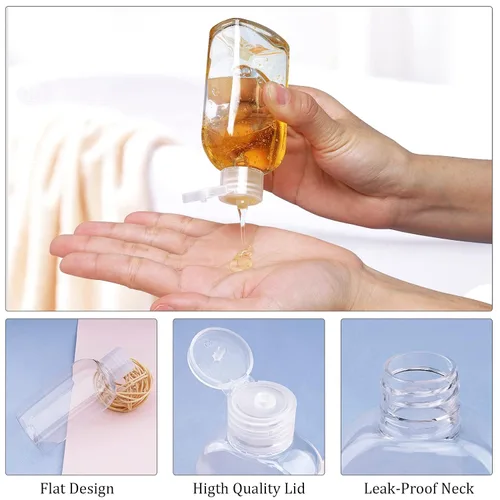 Miniatura 3 de GIMS Paquete de 5 botellas de viaje de 3.4 oz con tapa abatible, aprobadas por la TSA, contenedores a prueba de fugas y bolsa de aseo transparente