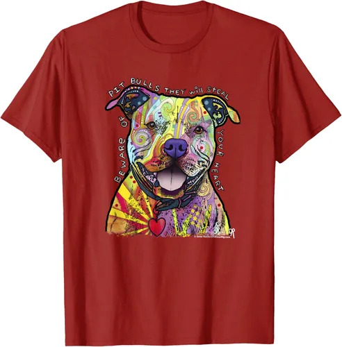 Miniatura 56 de Beware Of Pit Bulls, Dean Russo Pitbull Original - Camiseta para amantes de los perros, Negro