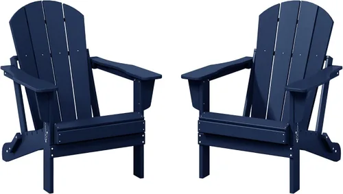 Miniatura 52 de WestinTrends Malibu HDPE - Silla plegable Adirondack de polietileno para exteriores, color negro