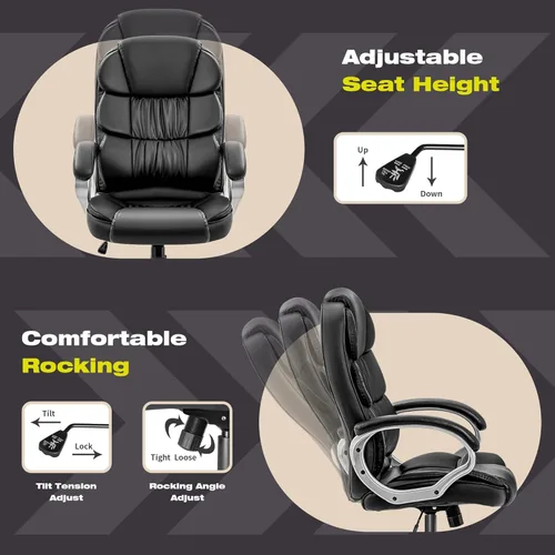 Miniatura 5 de VICTONE Silla de oficina grande y alta, silla de escritorio ergonómica, respaldo alto, silla ejecutiva para computadora, silla giratoria ajustable