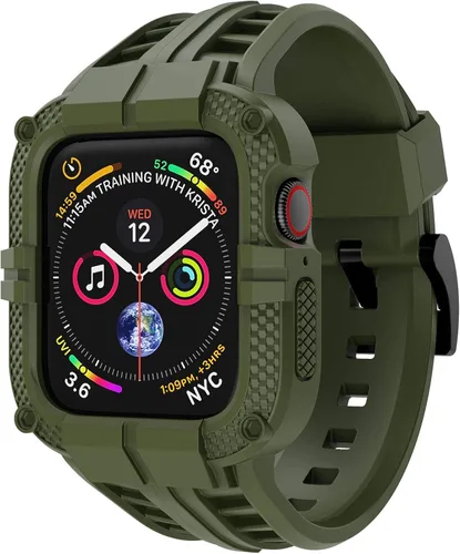 Miniatura 20 de Correa resistente para Apple Watch Series 9 de 45 mm, 44 mm, 42 mm, SE 9/8/7/6/5/4/3 para hombres, Negro, 41 mm/40 mm/38 mm, Deportes