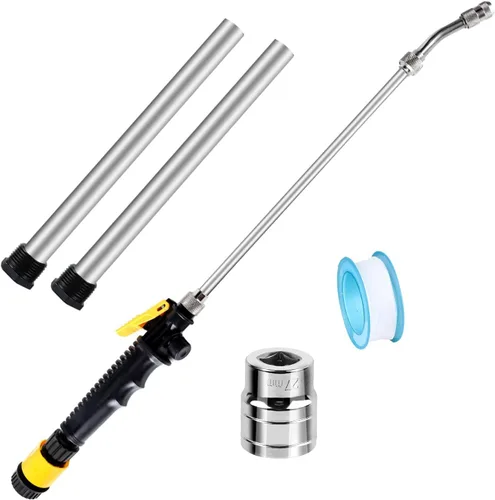 Kit de 5 varillas de ánodo para calentador de agua de RV y varilla de enjuague con herramienta de extracción de casquillo hexagonal, varilla de