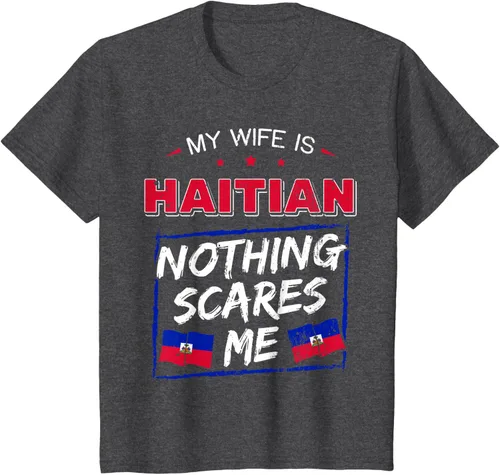 Miniatura 27 de My Wife Is Haitian Republic of Haiti Heritage Roots - Camiseta con bandera, Negro, S