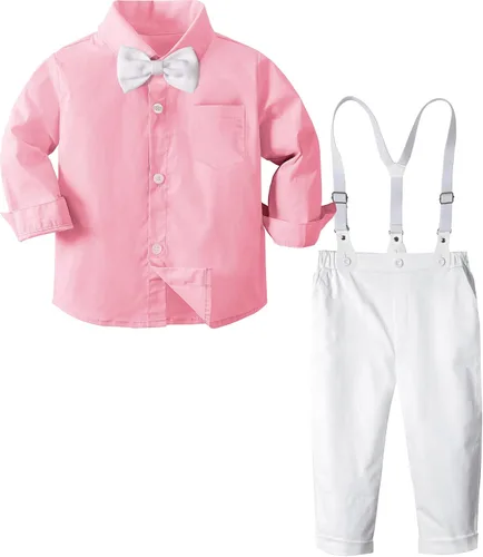 Miniatura 7 de A&J DESIGN Conjunto de ropa formal para niños pequeños con tirantes y tirantes