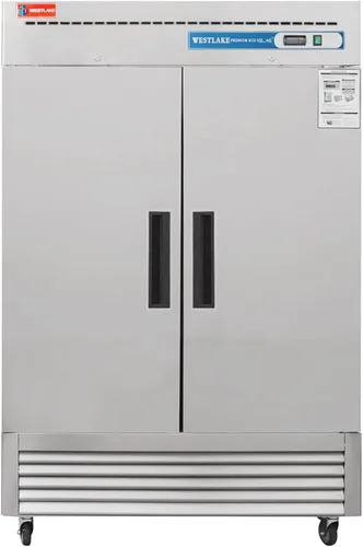 Miniatura 10 de WESTLAKE Refrigerador comercial de 48 "W 2 puertas 2 secciones de acero inoxidable Alcance en puerta sólida Ventilador vertical Enfriador de 36 pies
