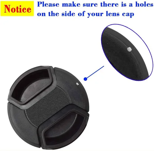 Miniatura 2 de ULBTER Paquete de 5 tapones elásticos para lentes que evitan que se pierda la tapa del objetivo, compatible con cámaras réflex digitales