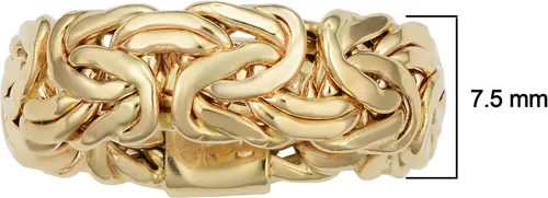 Miniatura 5 de Kooljewelry Anillo bizantino de oro amarillo de 14 quilates de 0.295in