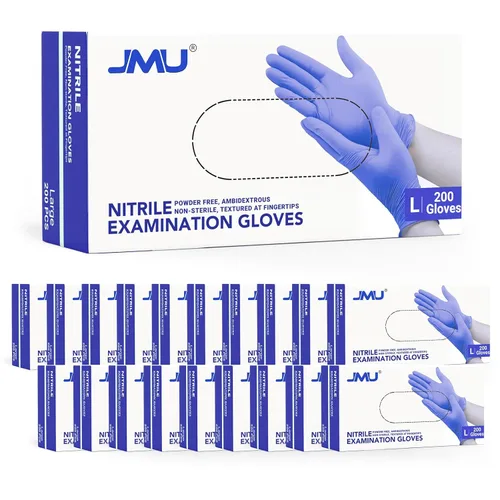 Miniatura 32 de JMU Guantes negros de nitrilo a granel mediano, caja de 1200, 3.5 mil, sin látex sin polvo