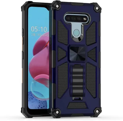 Miniatura 10 de Para LG K51, LG Reflect (LM-K500) - Funda híbrida con soporte de anillo - RS2 Negro