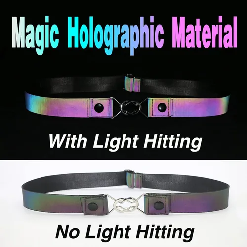 Miniatura 4 de XV Belts For Women With 6 Buckles Replaceable - Holographic Belt Plus Size Snap On Adjustable for Jeans Pants Dresses