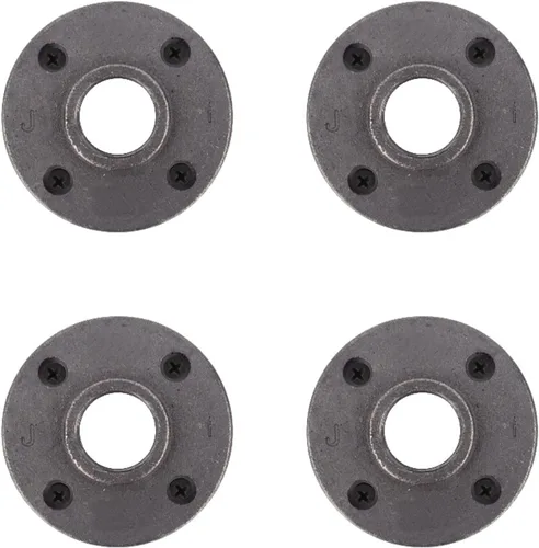 Miniatura 20 de PIPE DECOR - Brida de piso cuadrada de 1 pulgada, paquete de 4 unidades, hierro maleable, compatible con tubos de plomería de acero negro de un