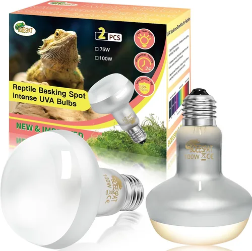 Miniatura 9 de Paquete de 2 bombillas incandescentes de luz solar simulada de 75 W para dragones barbudos, geckos, iguanas, lagartos, anfibios y mascotas pequeñas
