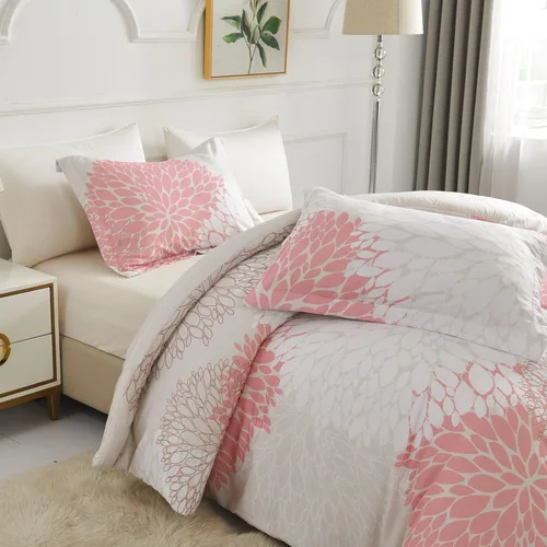 Miniatura 5 de Koniroom Juego de Edredón Twin - Juego de Edredón Floral Reversible Tamaño Twin, 2 Piezas Bonito Juego de Cama Twin de Flores y Plantas para Todas