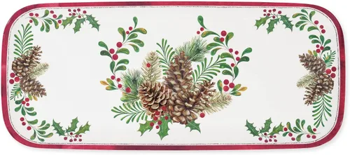 Miniatura 8 de UPware, bandeja de servir de melamina de gnomo navideño, bandeja rectangular de 15 x 6.5 pulgadas, bandeja de comida libre de BPA para entretener