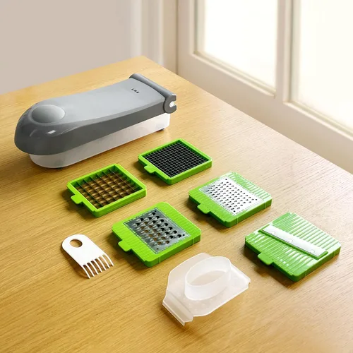 Miniatura 6 de LHS procesador manual de alimentos, picadora grande de verduras, 1003 ml, picadora de ajo y cebolla con cuerda para verduras, ensalada, frutas