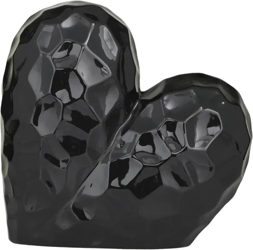 Miniatura 10 de Deco 79 Escultura decorativa de corazón de cerámica de porcelana, diseño de origami en ángulo dimensional, estatua de decoración del hogar, figura
