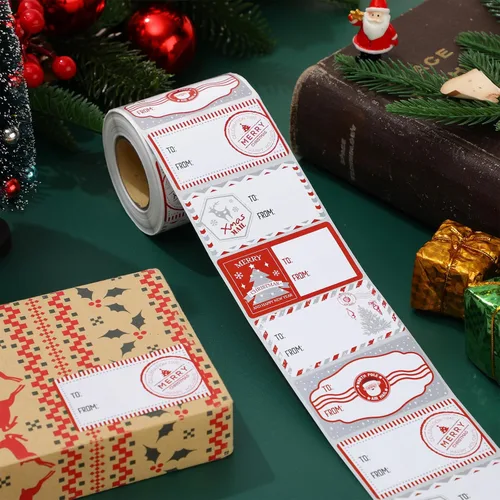 Miniatura 3 de Outus 500 etiquetas de Navidad, etiquetas autoadhesivas de regalo para regalos de Navidad, etiquetas de nombre de Navidad, etiquetas para papel