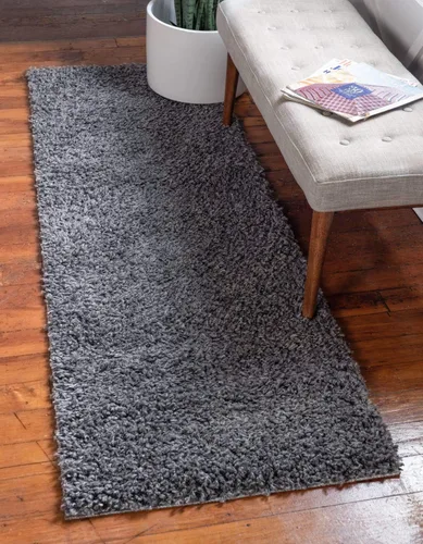 Miniatura 52 de Unique Loom Davos Shag Collection - Alfombra de área, color liso (4 pies 1 pulgada x 6 pies 1 pulgada, rectangular, color pimienta)
