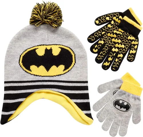 Miniatura 16 de DC Comics Conjunto de 2 pares de guantes o manoplas de invierno de Batman para niños (niños pequeños)