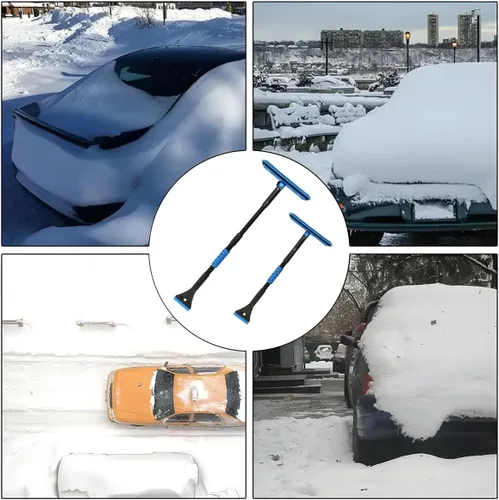 Miniatura 6 de BELOMI - Cepillo de nieve para coche de 36 pulgadas, 3 en 1, extraíble y extensible, con raspador de hielo, cabezal de espuma ancha y agarre