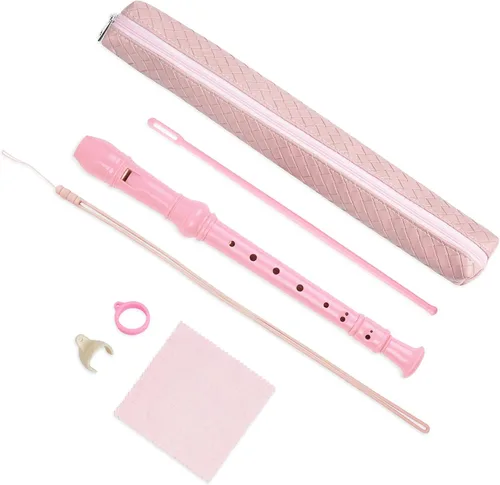 Miniatura 38 de Flauta para principiantes, niños y adultos, 8 agujeros, soprano, flauta de música con varilla de limpieza y funda de cuero para estudiantes
