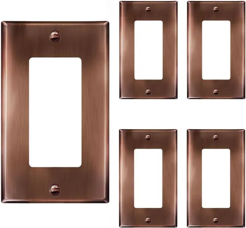 Miniatura 26 de ENERLITES Placa de pared de metal con interruptor decorativo triple, cubierta de tomacorriente de acero inoxidable, resistente a la corrosión, acero
