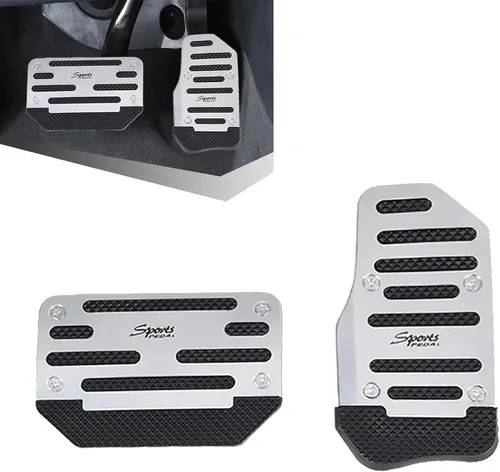 Miniatura 7 de Tesnaao Juego de 2 almohadillas antideslizantes para pedal de automóvil, fundas para pedal de acelerador, protectores de pedal de freno