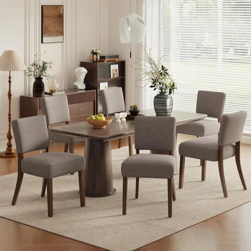 Miniatura 9 de COLAMY Juego de 2 sillas tapizadas para comedor, sillas de cocina de tela con asiento y respaldo acolchados, patas de madera maciza, sillas modernas