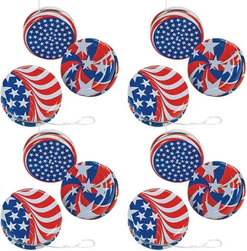 Fun Express - YO-Yos patrióticos para el 4 de julio - Juguetes - Juguetes de valor - Yo - Yos - 4 de julio - 12 piezas