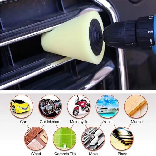 Miniatura 6 de Kit de pulidores y pulidores de automóvil para taladro, 14 piezas de rueda de pulido de taladro de bolas de espuma, bolas de esponja para ruedas