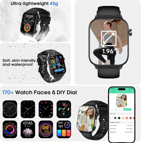 Miniatura 2 de Yowow BIT Reloj inteligente para hombres y mujeres (recepción/hacer llamadas), monitor de actividad física IPS de 1.96 pulgadas, frecuencia