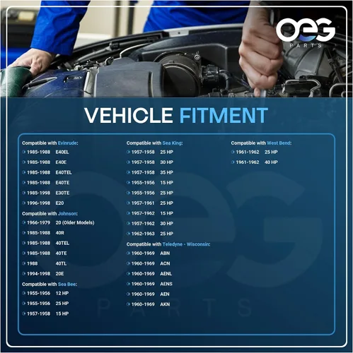 Miniatura 4 de Motor de arranque nuevo de piezas OEG compatible con Evinrude E20 66-79 96-98 E25 66-79 E28 E33 E40 60-76 Johnson 20 25 66-79 40 70-76 174942 277432