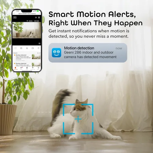 Miniatura 4 de Geeni Mini cámara de seguridad para interiores y exteriores 1080P, paquete de 2, cámaras WiFi inteligentes con detección de movimiento y sonido