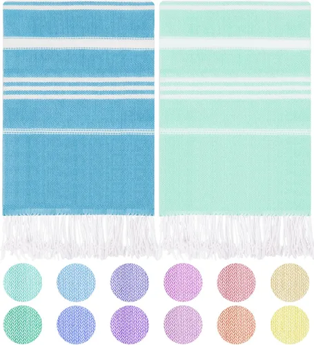 Miniatura 40 de Widdonen Toalla de playa turca fina, ligera, de secado rápido, absorbente, de algodón, para baño, piscina, toallas de natación, extra grandes, sin