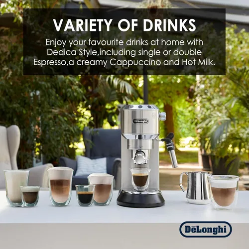 Miniatura 10 de De'Longhi EC685M Dedica Deluxe - Máquina automática de café expreso, 35 onzas, 1, metálico