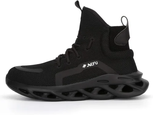 Miniatura 2 de XUNRUO Botas de seguridad de trabajo para hombres y mujeres, con puntera de acero, ligeras, transpirables, botas de construcción