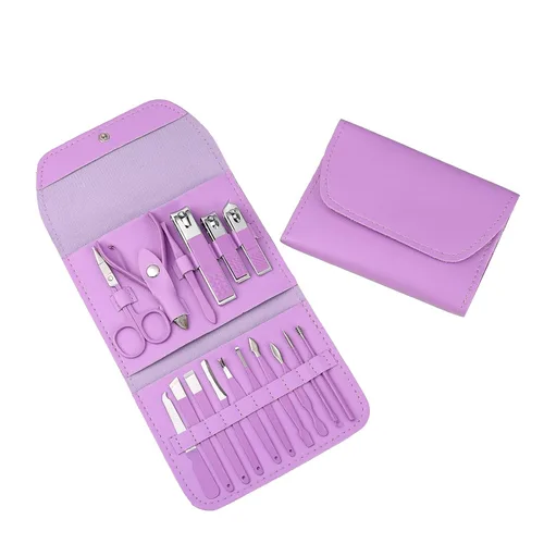 Miniatura 8 de Juego de manicura, cortaúñas, kit de pedicura, kit de aseo profesional 16 en 1, acero inoxidable, tijeras para uñas de los pies con lujosa funda