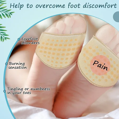 Miniatura 10 de 10 pares de calcetines para mujer con almohadillas acolchadas, almohadillas para el antepié, cojines medios calcetines, protectores antideslizantes