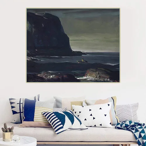 Miniatura 6 de Pinturas famosas Impresión de lienzo George Bellows "Swell Swell" Lienzo Imagen de arte de pared para decoración de oficina 27.6x33.5 in Sin marco