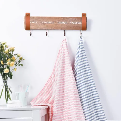 Miniatura 2 de Reginary 8 correas de cuero para colgar en la pared, soportes de cuero para cortinero, ganchos para toallas para baño, cocina (amarillo)