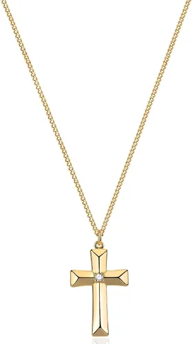 Miniatura 58 de Fettero - Collar con dije de cruz de fe, chapado en oro de 14 K, cadena fina, minimalista, simple, pequeña, para oración, regalo de joyería religiosa