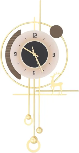 Miniatura 9 de Reloj de pared grande de 20 pulgadas, moderno reloj de pared de péndulo de mariposa, decoración artística silenciosa, sin tictac, decoración