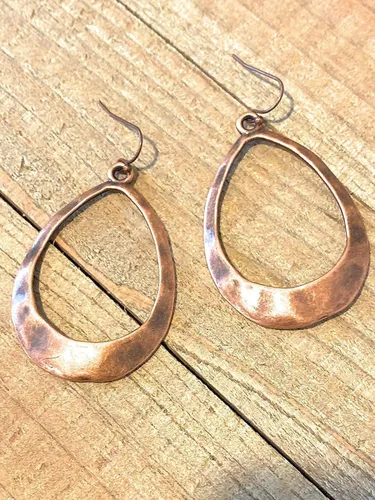 Miniatura 3 de Pendientes colgantes grandes de cobre con forma de lágrima Sundance Dreams Designs