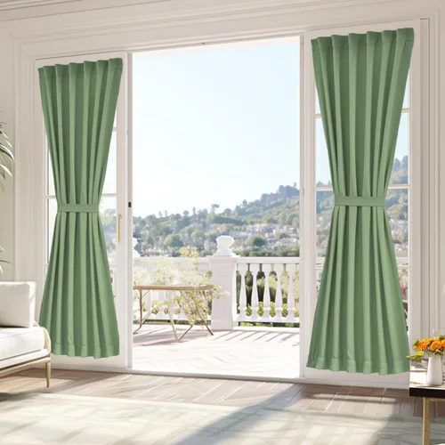 Miniatura 113 de Vatge - Cortinas autoadhesivas para puerta francesa, tratamiento de ventana con filtro de luz sin varillas ni perforaciones para puertas de cristal