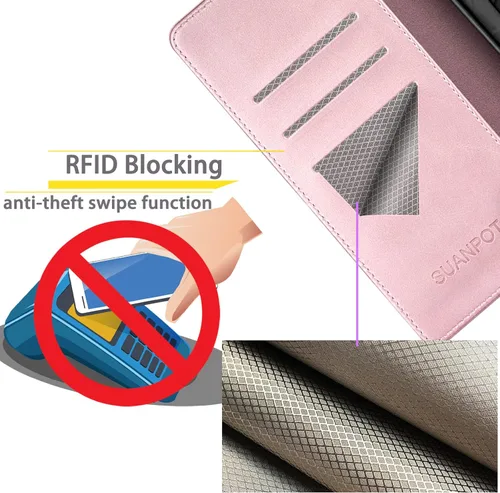 Miniatura 3 de SUANPOT Funda de piel tipo cartera para Samsung Galaxy A53 5G con tarjetero RFID para tarjetas de crédito Flip Folio Book Funda a prueba de golpes