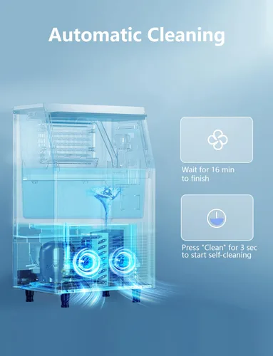 Miniatura 4 de Coolski Máquina comercial para hacer hielo, 150 libras/24 horas, máquina de hielo debajo del mostrador con almacenamiento de hielo de 35 libras